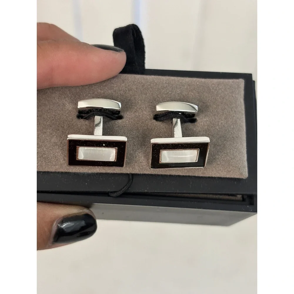 Vintage Swank Tiger Eye Cufflinks + MOP Cufflinks 2 Pair Lot NOS Box